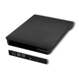 Qoltec External USB 2.0 12.7mm SATA Optical Drive Case optikai meghajtó DVD-ROM Fekete