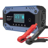 Qoltec Intelligens töltő STD AGM GEL LiFePO4 akkumulátorokhoz | Akkumulátortöltő javító funkcióval | 12-24 V | 10 A | LCD | 9 fokozatú töltés