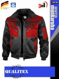 Qualitex PILOT BLACKRED 3in1 prémium bomber téli kabát - munkaruha