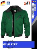Qualitex PILOT GREEN 3in1 prémium bomber téli kabát - munkaruha