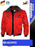 Qualitex PILOT RED 3in1 prémium bomber téli kabát - munkaruha