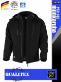 Qualitex PRO 245 BLACKBLACK prémium téli bélelt softshell technikai kabát - munkaruha
