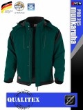 Qualitex PRO 245 GREENBLACK prémium téli bélelt softshell technikai kabát - munkaruha