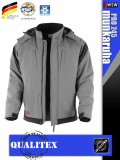 Qualitex PRO 245 GREYBLACK prémium téli bélelt softshell technikai kabát - munkaruha