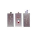 Quazar i-Storer Pendrive 128GB USB3.0+Lightning+MicroUSB (ezüst) (QZR-IS128-SIL)