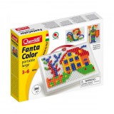 Quercetti: Fanta Color szögletes pötyi tárolódobozban - házikós, 300 db-os