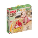 Quercetti: PlayBio Fantasztikus lények 4 az 1-ben fahasáb puzzle