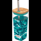 Quokka Liquid Cube Utazóbögre szívószállal, water flowers (8412497400607)