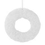 QX Hungarocell félkoszorú plüss borítással, 20 cm - fehér