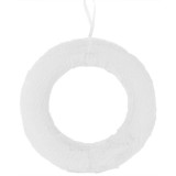 QX Hungarocell félkoszorú plüss borítással, 30 cm - fehér