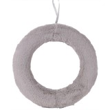 QX Hungarocell félkoszorú plüss borítással, 30 cm - szürke
