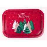 QX IMPEX KFT IRIS bádog tálca négyzet fenyők 34 x 23 cm