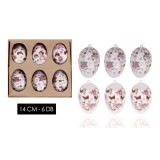 QX IMPEX KFT IRIS dekor műanyag tojás 6db virágos lila 14cm (72206)