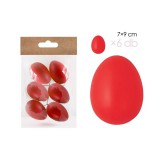 QX IMPEX KFT IRIS dekor műanyag tojás x6 piros 7x9cm (72211)
