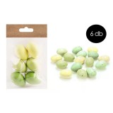 QX IMPEX KFT IRIS dekor műanyag tojás x6 zöld 4x6cm