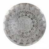 QX IMPEX KFT Iris dekor tálca kör 33cm csipke ezüst