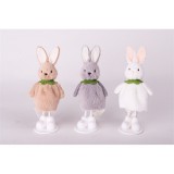 QX IMPEX KFT IRIS dekor textil nyuszilány áll 3 féle szín 16cm (68860)