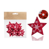 QX IMPEX KFT Iris fa csillag 12db piros hópihe 4 cm