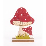 QX IMPEX KFT IRIS fa talpon gombapár, piros pöttyös 11 x 15,5 x 4cm