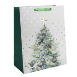 QX IMPEX KFT Iris fenyő arany díszes papírtasak matt 18*23 cm (370387)