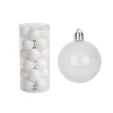 QX IMPEX KFT IRIS Karácsonyfa gömb fehér fényes, 24 db-os, 3cm