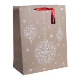 QX IMPEX KFT Iris natúr karácsonyi függő díszek papírtasak matt 26*32 cm