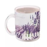 QX IMPEX KFT IRIS üveg bögre levendula minta 9,7cm (102023)