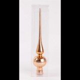 QX IMPEX KFT IRIS üveg karácsonyi csúcsdísz pvc dobozban, fényes bronz 25,3 cm (055530)