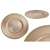 QX IMPEX KFT IRIS üveg tányér bordás arany 21x1,3cm (102031)