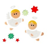 QX Karácsonyi angyalkák zselés ablakdísz szett
