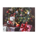 QX Karácsonyi hangulatkép, LED-es - karácsonyfa, hómeber