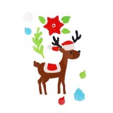 QX Mikulás sapkás rénszarvas zselés ablakdísz szett