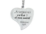 R.M.ékszer 1Korintusz 13:8 acél medálos kulcstartó