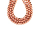 R.M.ékszer Achát electroplated faz rose gold golyó 10-11mm– ékszerkészítő alapanyag (füzér)