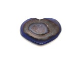 R.M.ékszer Achát szinezett kék geódás szív 7-10cm