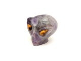 R.M.ékszer Alien fej Ametiszt tigrisszem 8cm