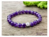 R.M.ékszer Ametiszt ásvány karkötő kristály gömbbel