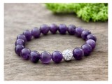 R.M.ékszer Ametiszt ásvány karkötő kristály gömbbel