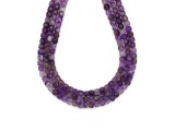 R.M.ékszer Ametiszt fazettált kocka 4-5 mm, ~38 cm – ásványfüzér, ékszer alapanyag
