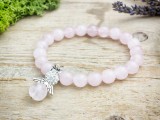 R.M.ékszer Angyal a hóban rózsakvarc ásvány karkötő