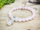 R.M.ékszer Angyal a hóban rózsakvarc ásvány karkötő
