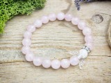 R.M.ékszer Angyal segítsége rózsakvarc és hegyikristály ásvány karkötő