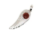 R.M.ékszer Angyalszárny fém medál goldstone vörös 15x45mm
