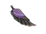 R.M.ékszer Angyalszárny medál fém Ametiszt 2x6cm