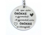 R.M.ékszer Apa szíve örökké acél medálos kulcstartó