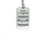 R.M.ékszer Apákból lesznek Nagypapák acél medálos kulcstartó