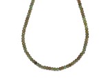 R.M.ékszer Apatit zöld fazettált korong 3x2 mm, ~38 cm – ásványfüzér, ékszer alapanyag