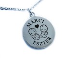 R.M.ékszer Baba emlékőrző egyedi acél kör medálos nyaklánc 2