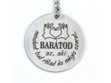 R.M.ékszer Barátod az acél medálos kulcstartó