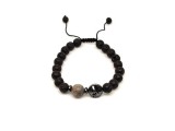 R.M.ékszer Bazalt életfa karkötő Szerpentin gyönggyel 8 mm